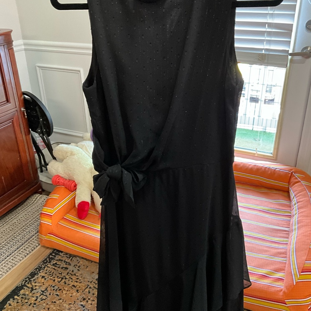 Gabby Skye Black Tie Front Halter Maxi Dress